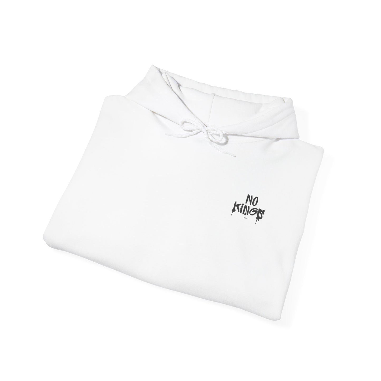 No Kings Protest Hoodie, Anti-Trump White Sweatshirt, Political Activist Apparel, Resistance Clothing, Pullover, Back