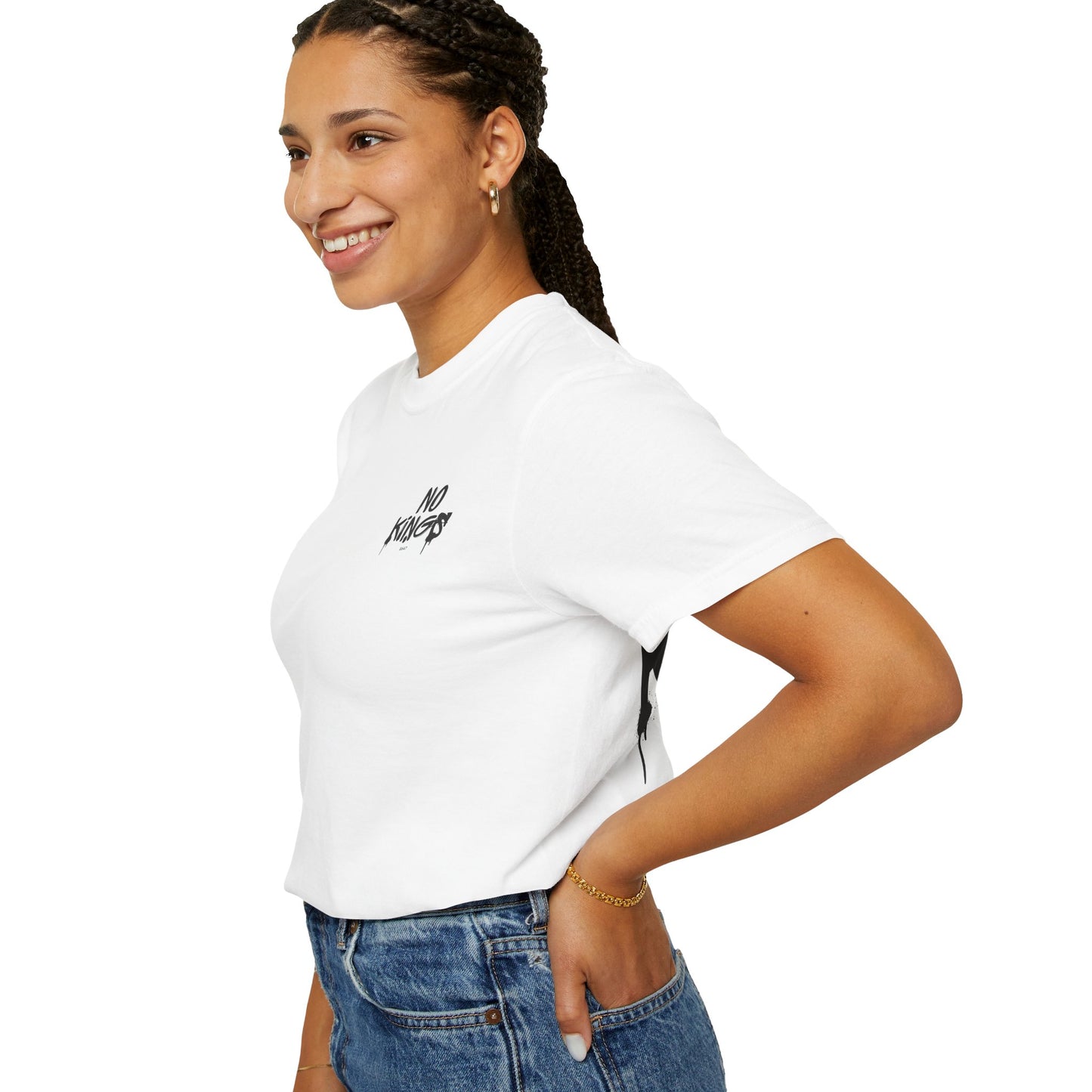 No Kings Protest T-Shirt, Anti-Trump Tee, Unisex Garment-Dyed White Shirt, Political Statement Top, Resist Apparel