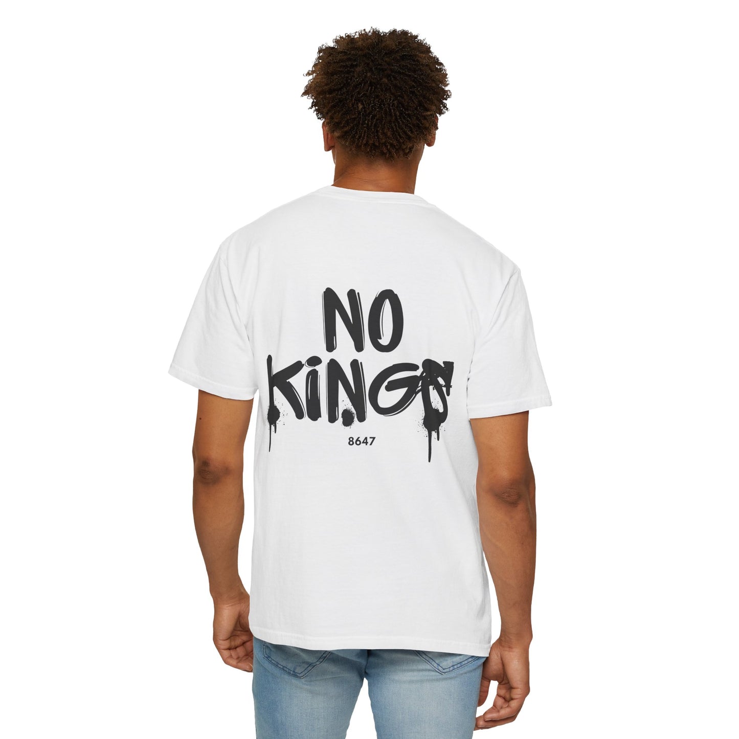 No Kings Protest T-Shirt, Anti-Trump Tee, Unisex Garment-Dyed White Shirt, Political Statement Top, Resist Apparel