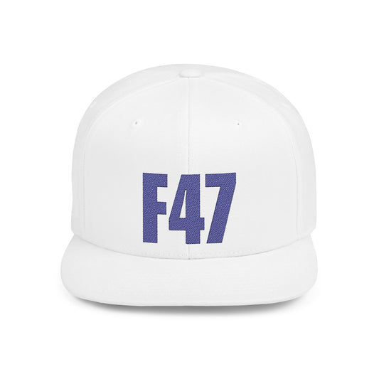 F47 Political Statement Hat – Anti-Trump, Satirical Humor Hat (Blue Embroidery)