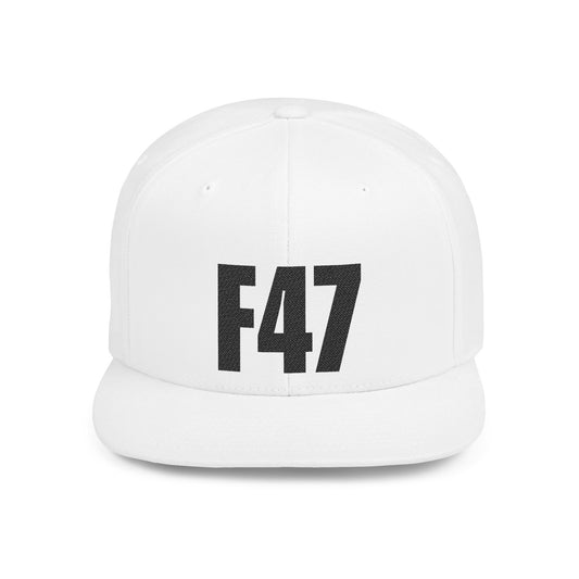 F47 Political Statement Hat – Anti-Trump, Satirical Humor Hat (Black Embroidery)