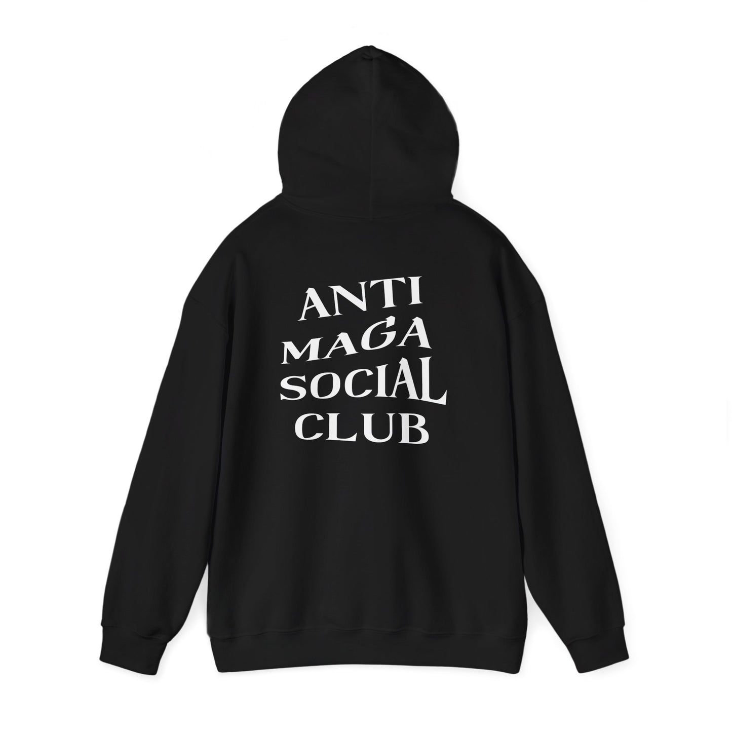 Anti MAGA Social Club Black Hoodie, Unisex Sweatshirt, Protest Apparel, Political Statement Wear, Activist Clothing