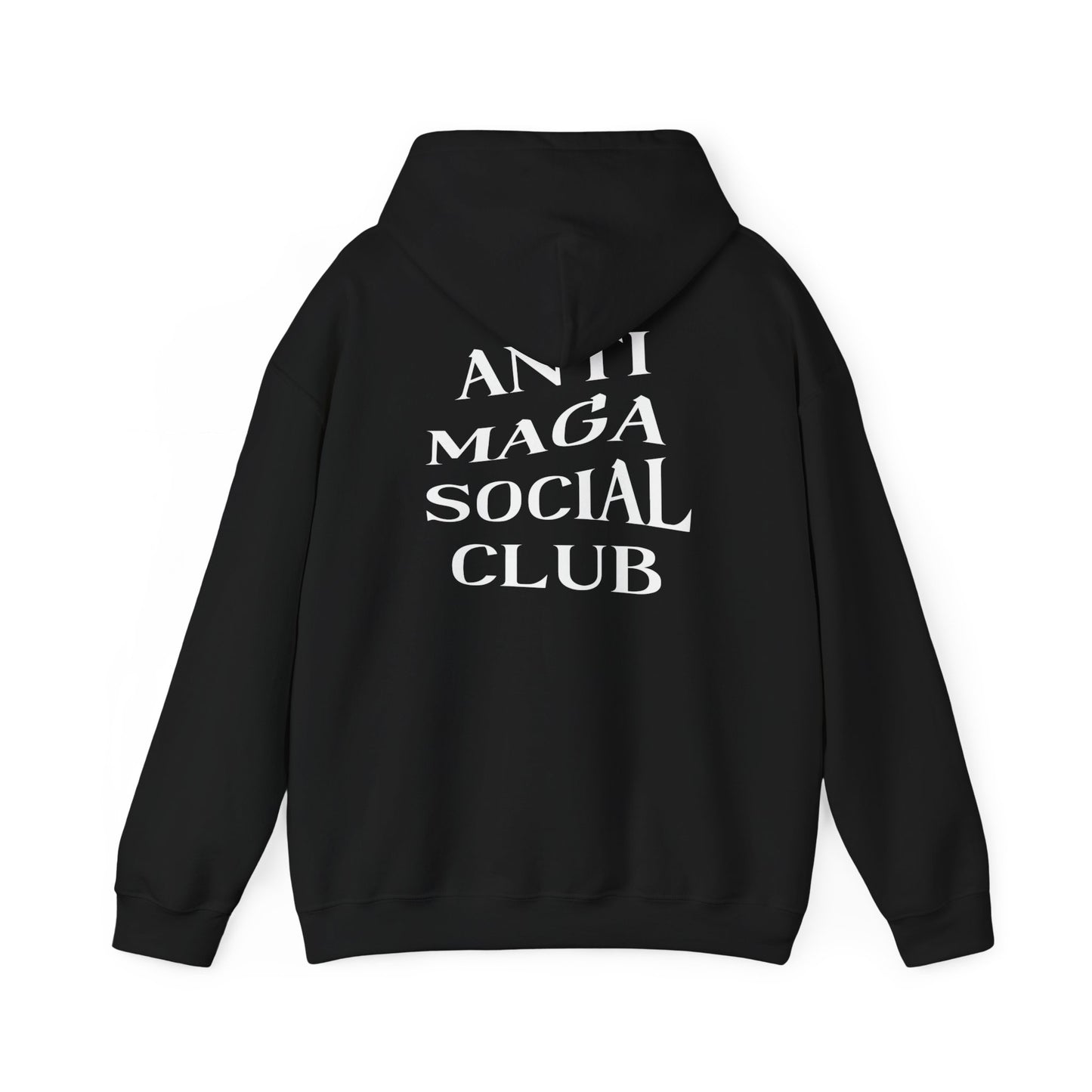 Anti MAGA Social Club Black Hoodie, Unisex Sweatshirt, Protest Apparel, Political Statement Wear, Activist Clothing
