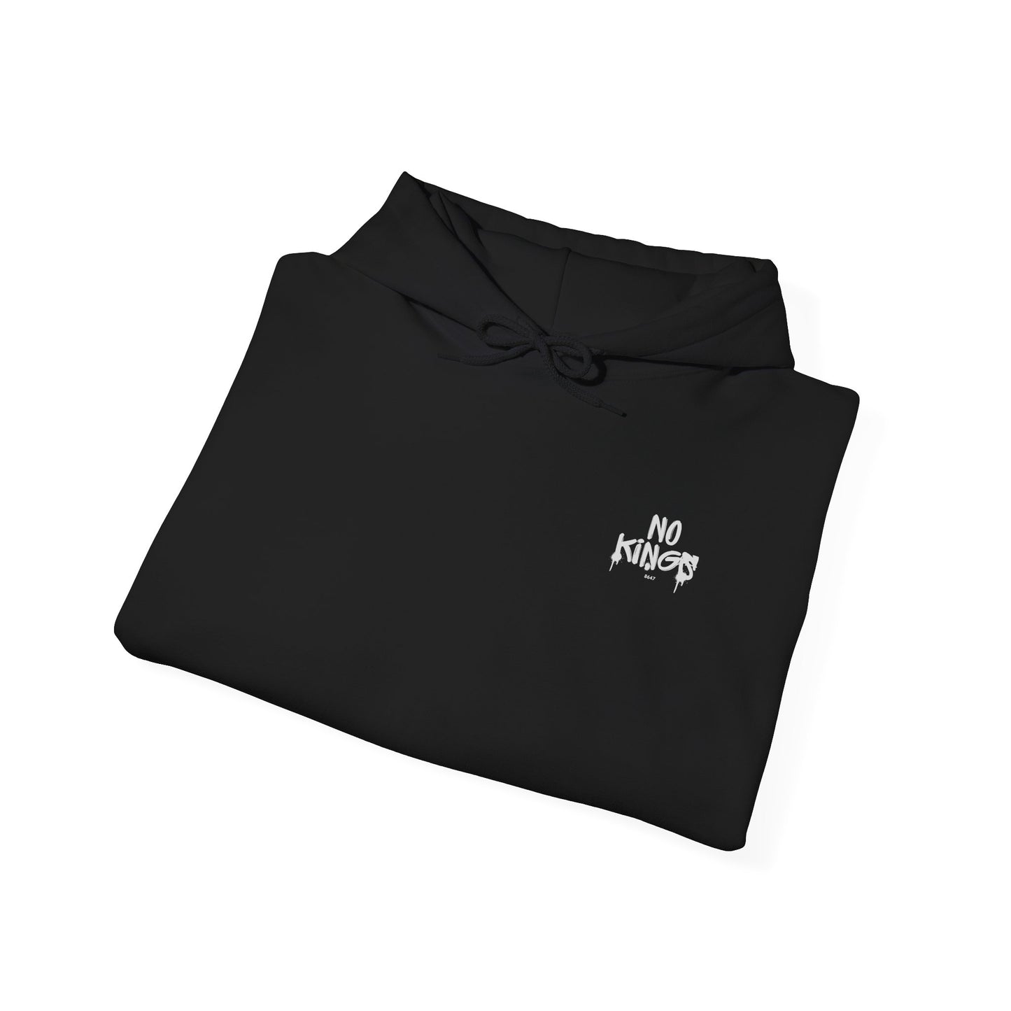 No Kings Protest Hoodie, Anti-Trump Black Sweatshirt, Political Activist Apparel, Resistance Clothing, Pullover, Back