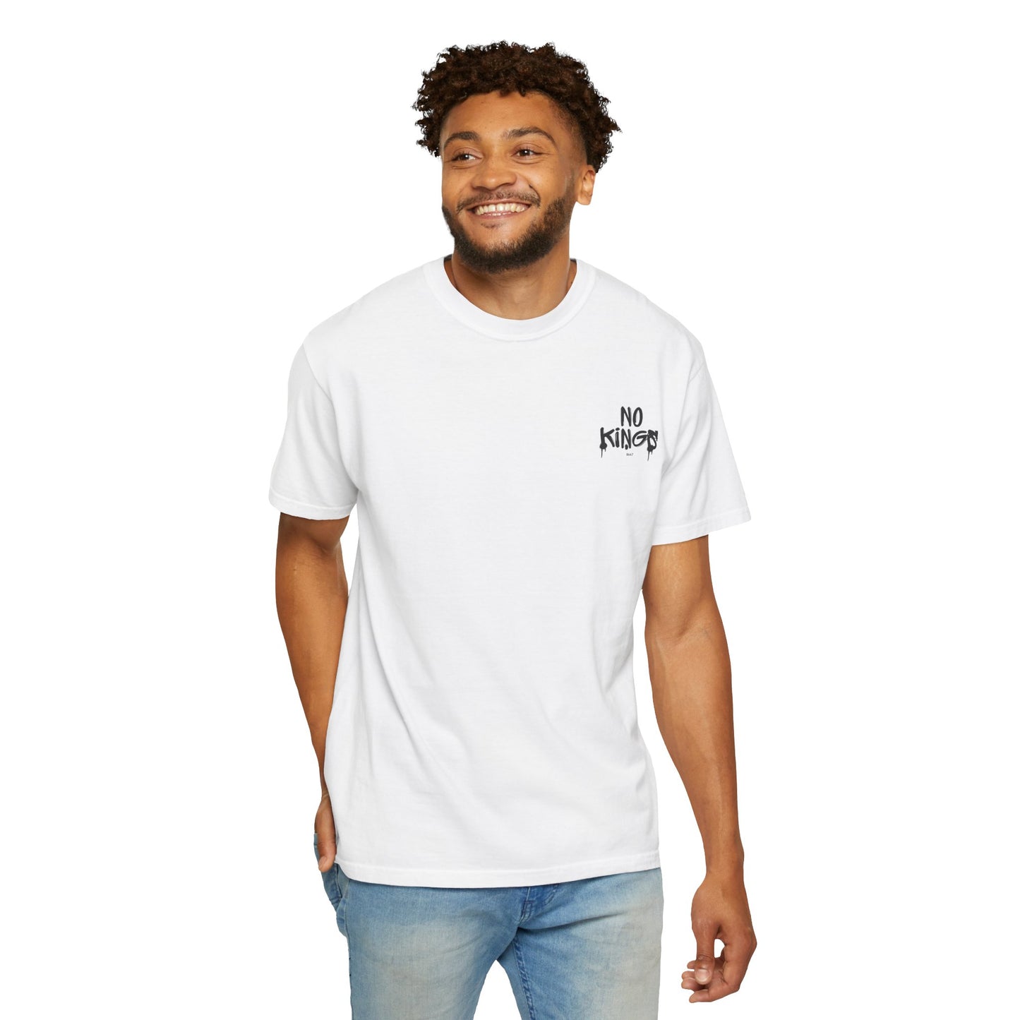 No Kings Protest T-Shirt, Anti-Trump Tee, Unisex Garment-Dyed White Shirt, Political Statement Top, Resist Apparel