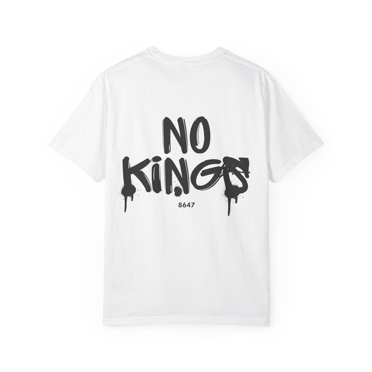 No Kings Protest T-Shirt, Anti-Trump Tee, Unisex Garment-Dyed White Shirt, Political Statement Top, Resist Apparel