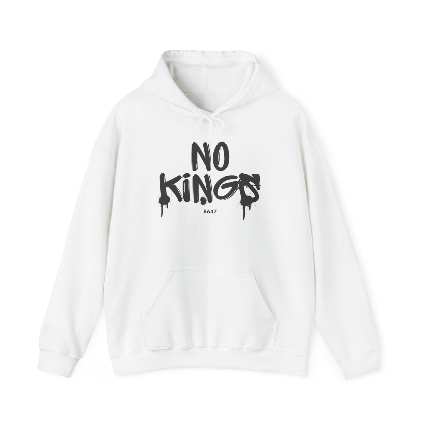 No Kings Protest Hoodie, Anti-Trump White Sweatshirt, Political Activist Apparel, Resistance Clothing, Unisex Pullover