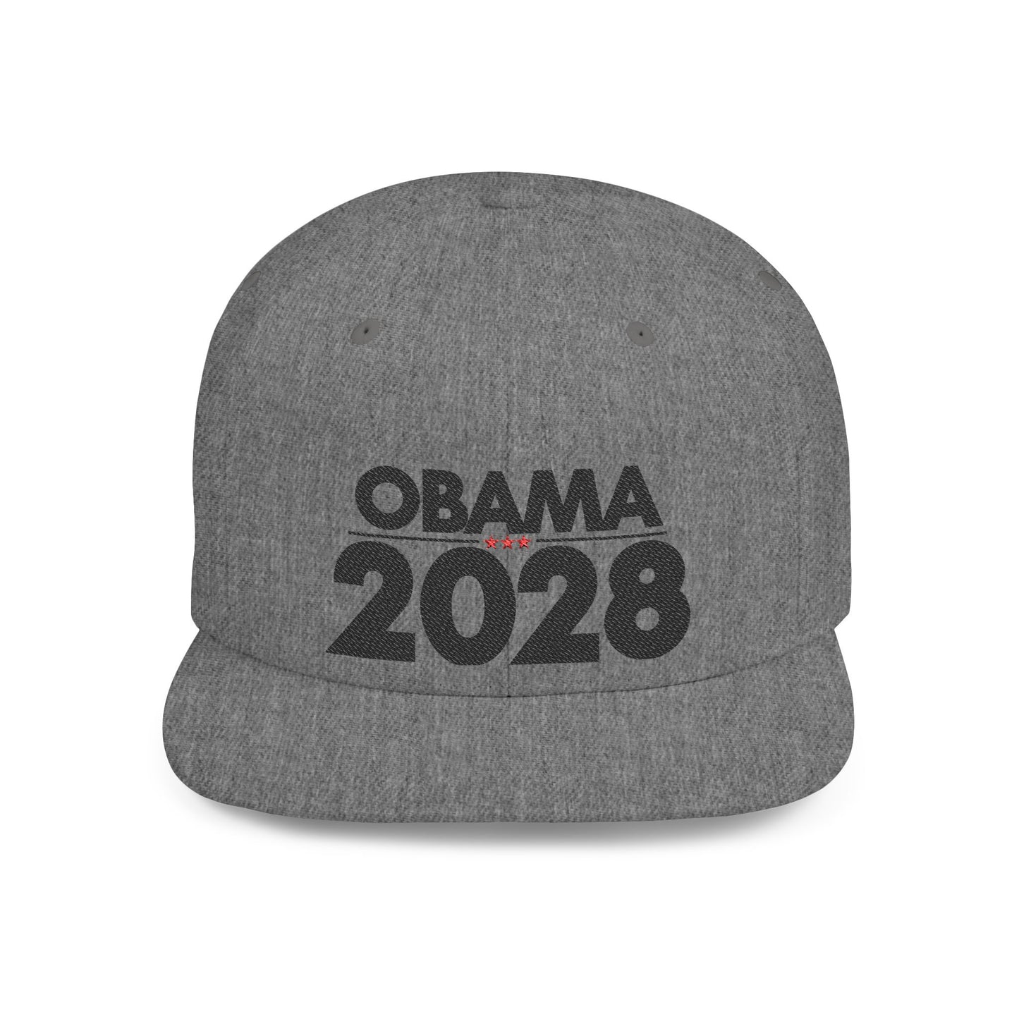 Obama 2028 Hat – Political Statement Cap by The Bastos Brand Black Embroidery