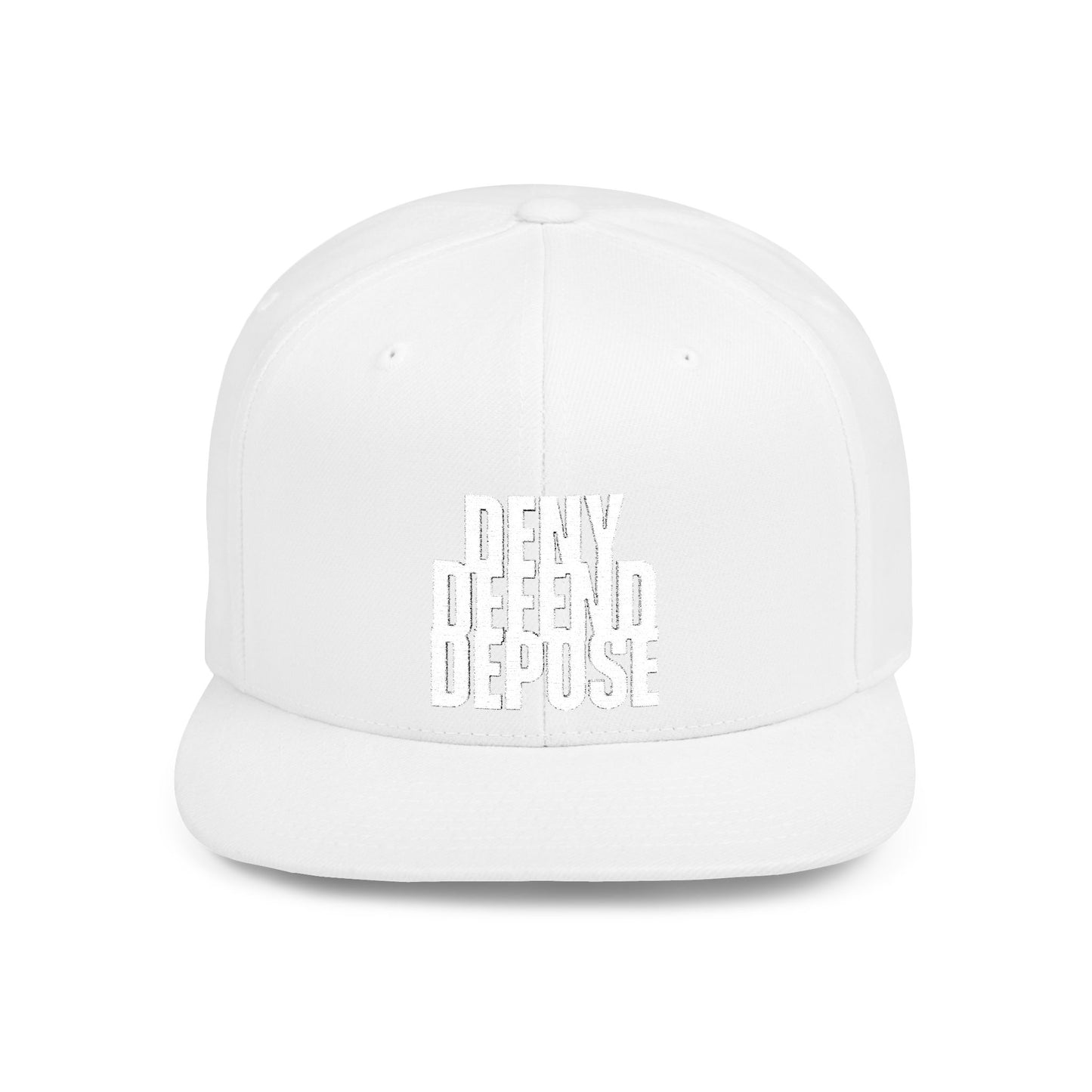 Deny Defend Depose Hat – Political Statement Cap, Anti-Elite Hat (White Embroidery)