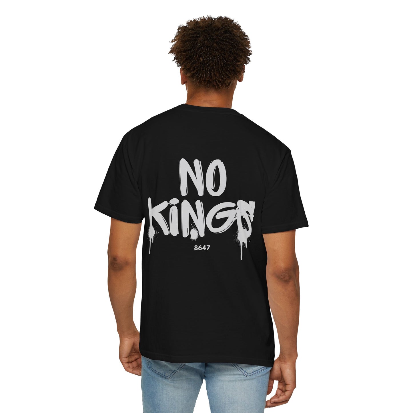 No Kings Protest T-Shirt, Anti-Trump Tee, Unisex Garment-Dyed Black Shirt, Political Statement Top, Resist Apparel