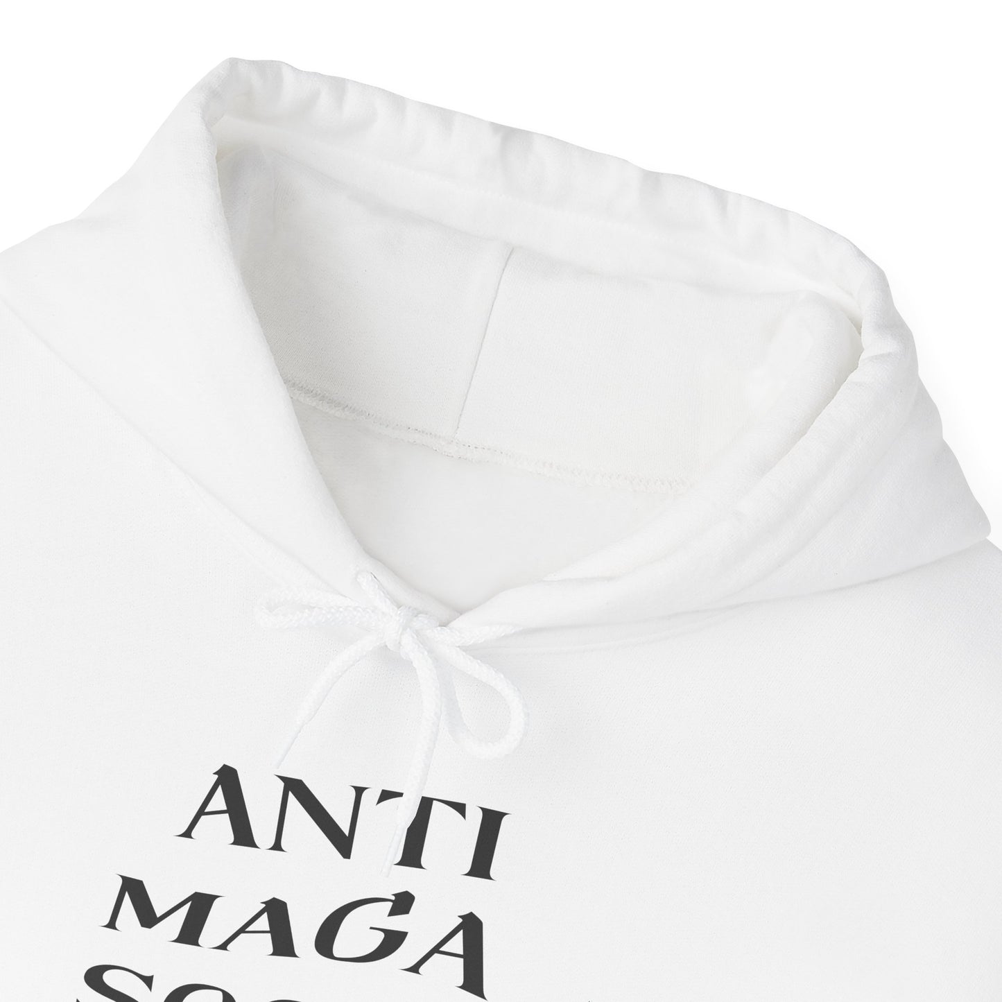 Anti MAGA Social Club White Hoodie, Unisex Sweatshirt, Protest Apparel, Political Statement Wear, Activist Clothing, Front