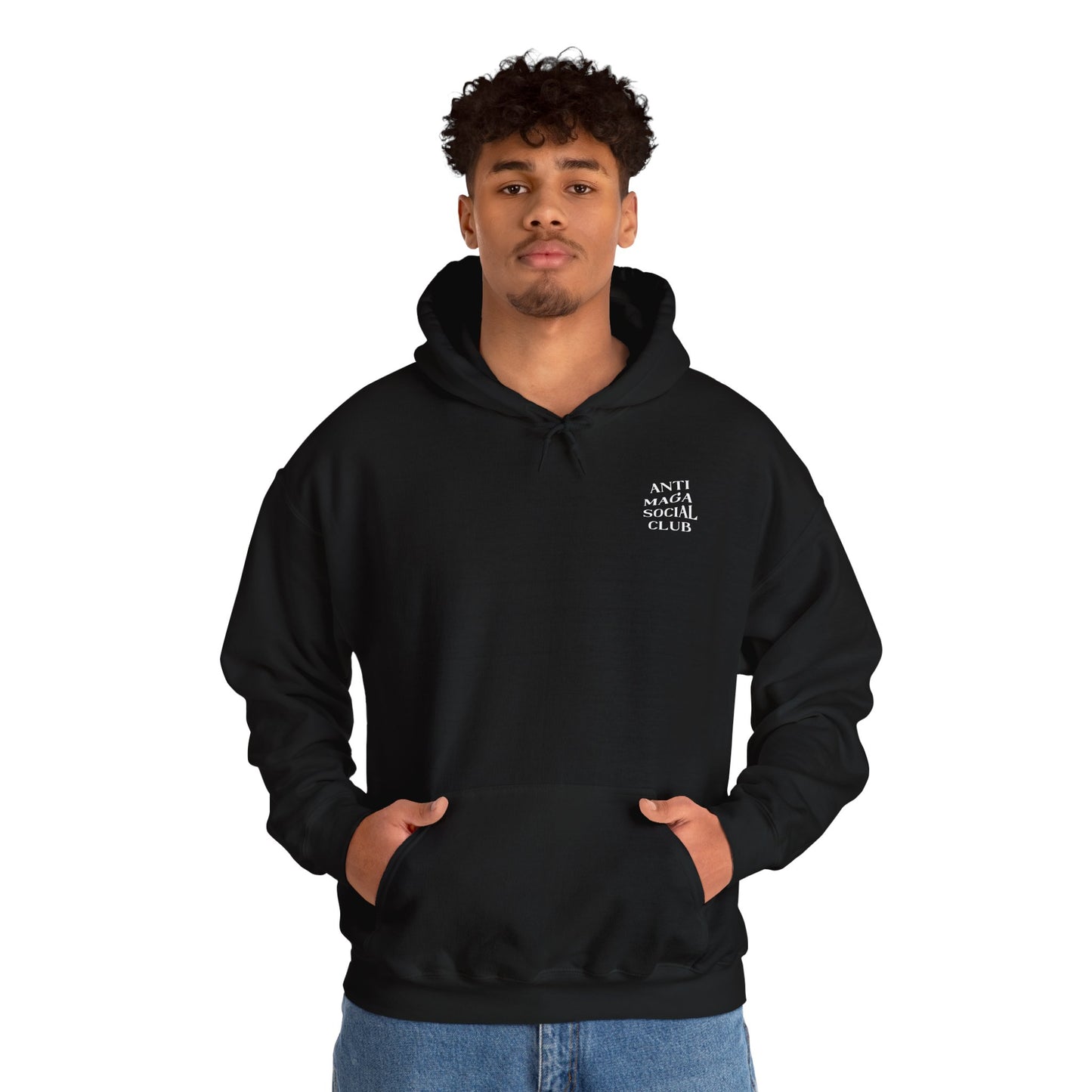 Anti MAGA Social Club Black Hoodie, Unisex Sweatshirt, Protest Apparel, Political Statement Wear, Activist Clothing