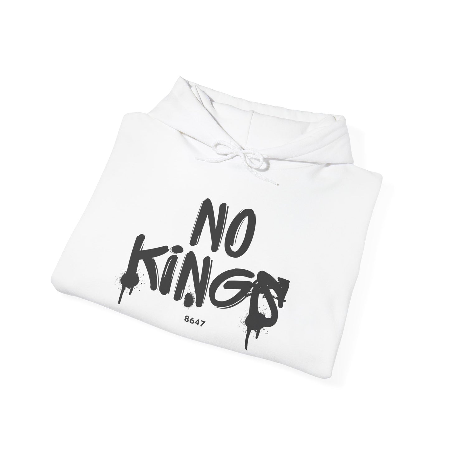 No Kings Protest Hoodie, Anti-Trump White Sweatshirt, Political Activist Apparel, Resistance Clothing, Unisex Pullover