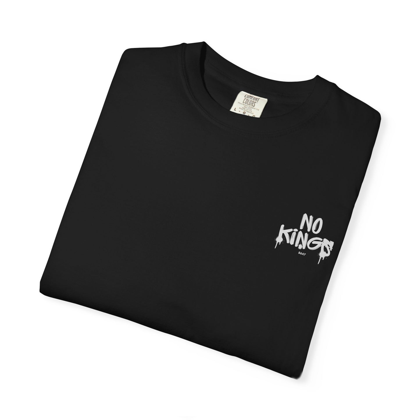 No Kings Protest T-Shirt, Anti-Trump Tee, Unisex Garment-Dyed Black Shirt, Political Statement Top, Resist Apparel