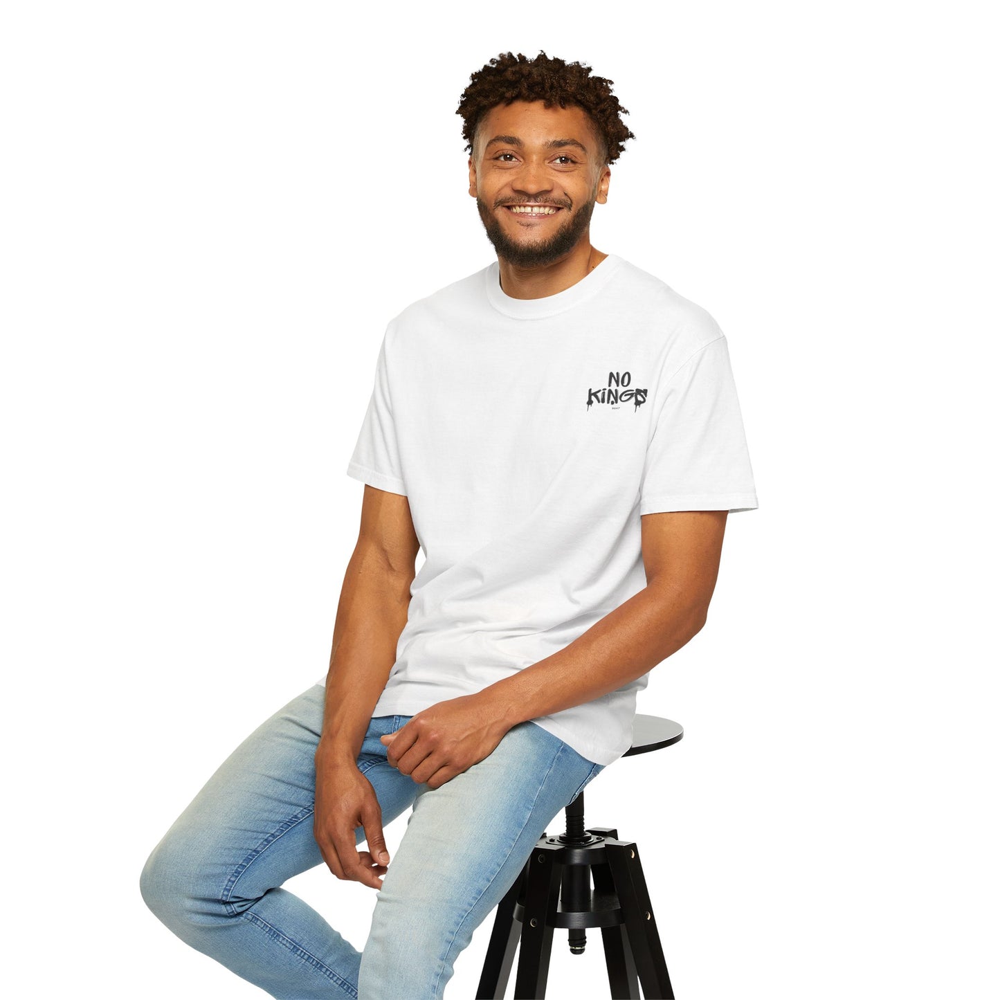 No Kings Protest T-Shirt, Anti-Trump Tee, Unisex Garment-Dyed White Shirt, Political Statement Top, Resist Apparel