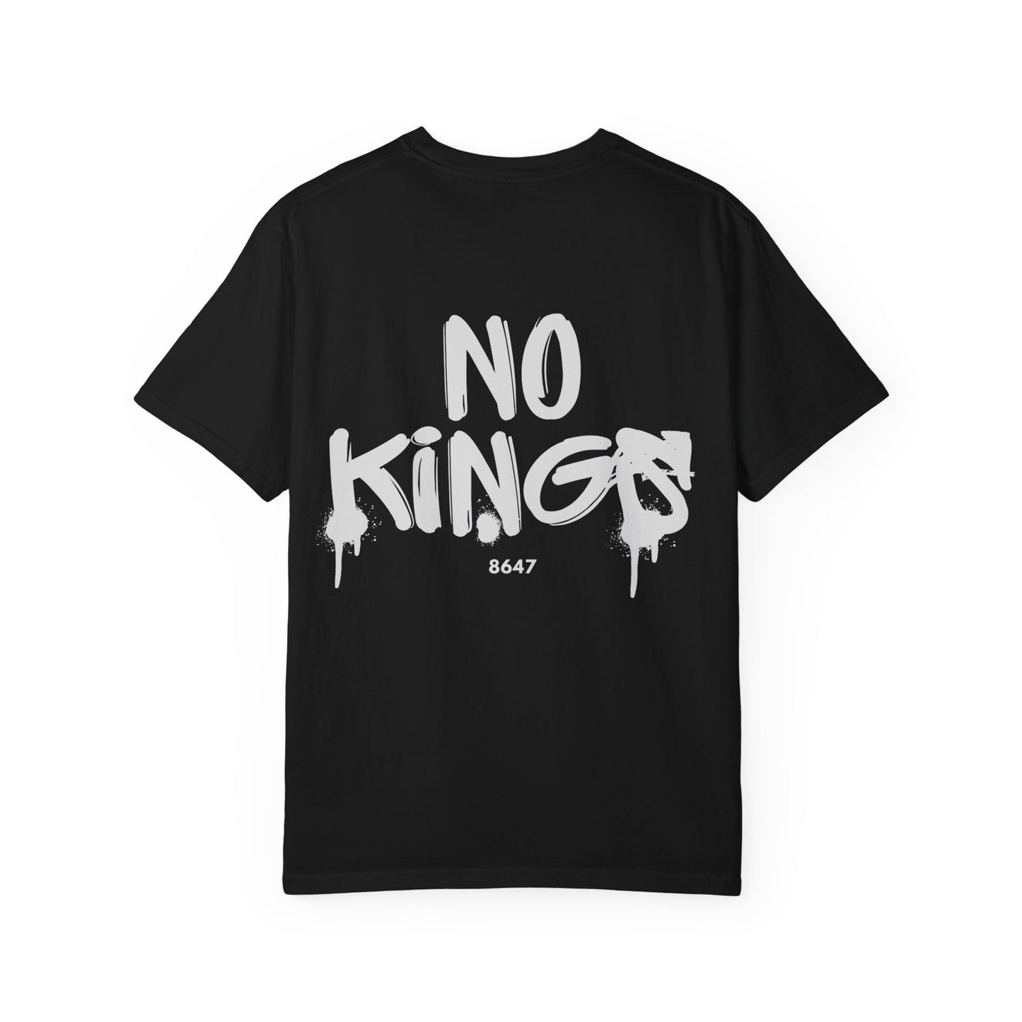 No Kings Protest T-Shirt, Anti-Trump Tee, Unisex Garment-Dyed Black Shirt, Political Statement Top, Resist Apparel