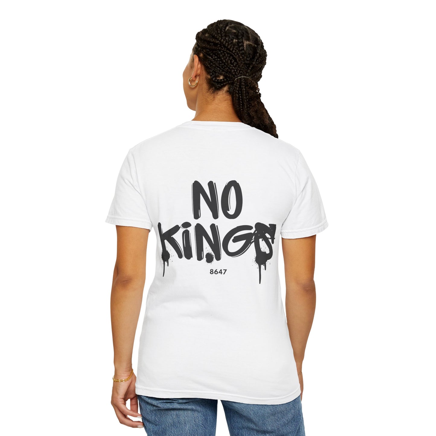 No Kings Protest T-Shirt, Anti-Trump Tee, Unisex Garment-Dyed White Shirt, Political Statement Top, Resist Apparel