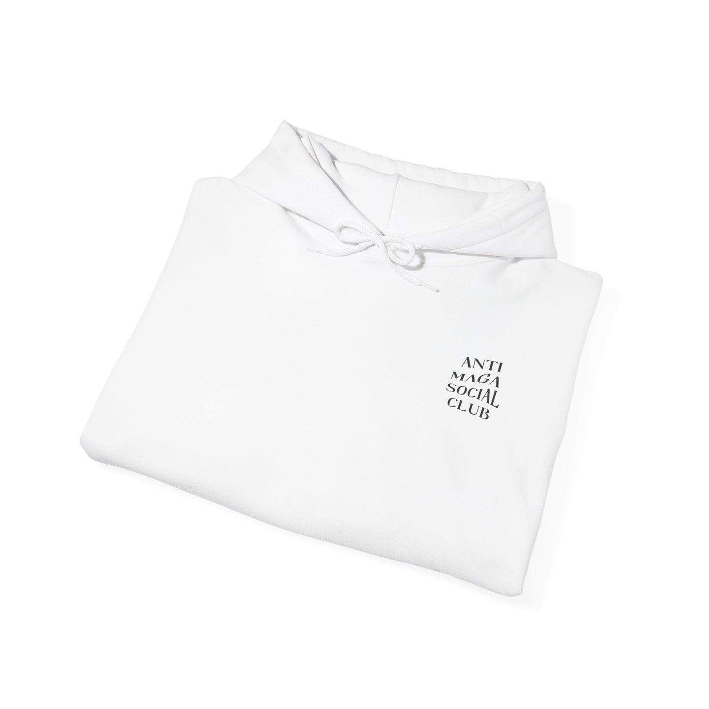 Anti MAGA Social Club White Hoodie, Unisex Sweatshirt, Protest Apparel, Political Statement Wear, Activist Clothing, Back