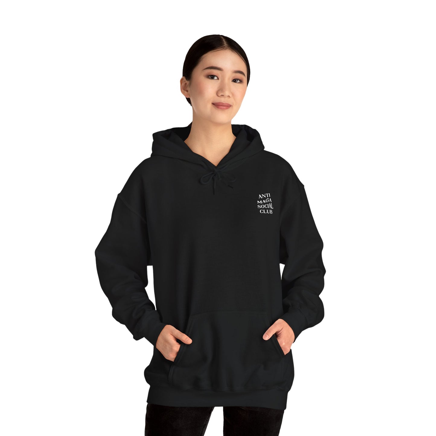 Anti MAGA Social Club Black Hoodie, Unisex Sweatshirt, Protest Apparel, Political Statement Wear, Activist Clothing