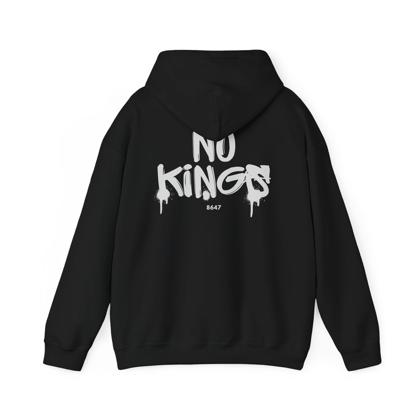 No Kings Protest Hoodie, Anti-Trump Black Sweatshirt, Political Activist Apparel, Resistance Clothing, Pullover, Back