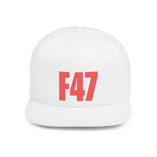 F47 Political Statement Hat – Anti-Trump, Satirical Humor Hat (Red Embroidery)