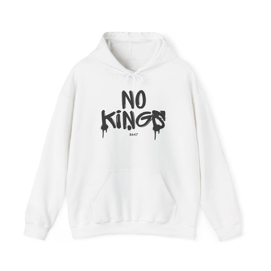 No Kings Protest Hoodie, Anti-Trump White Sweatshirt, Political Activist Apparel, Resistance Clothing, Unisex Pullover