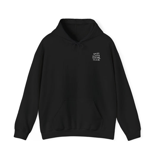 Anti MAGA Social Club Black Hoodie, Unisex Sweatshirt, Protest Apparel, Political Statement Wear, Activist Clothing