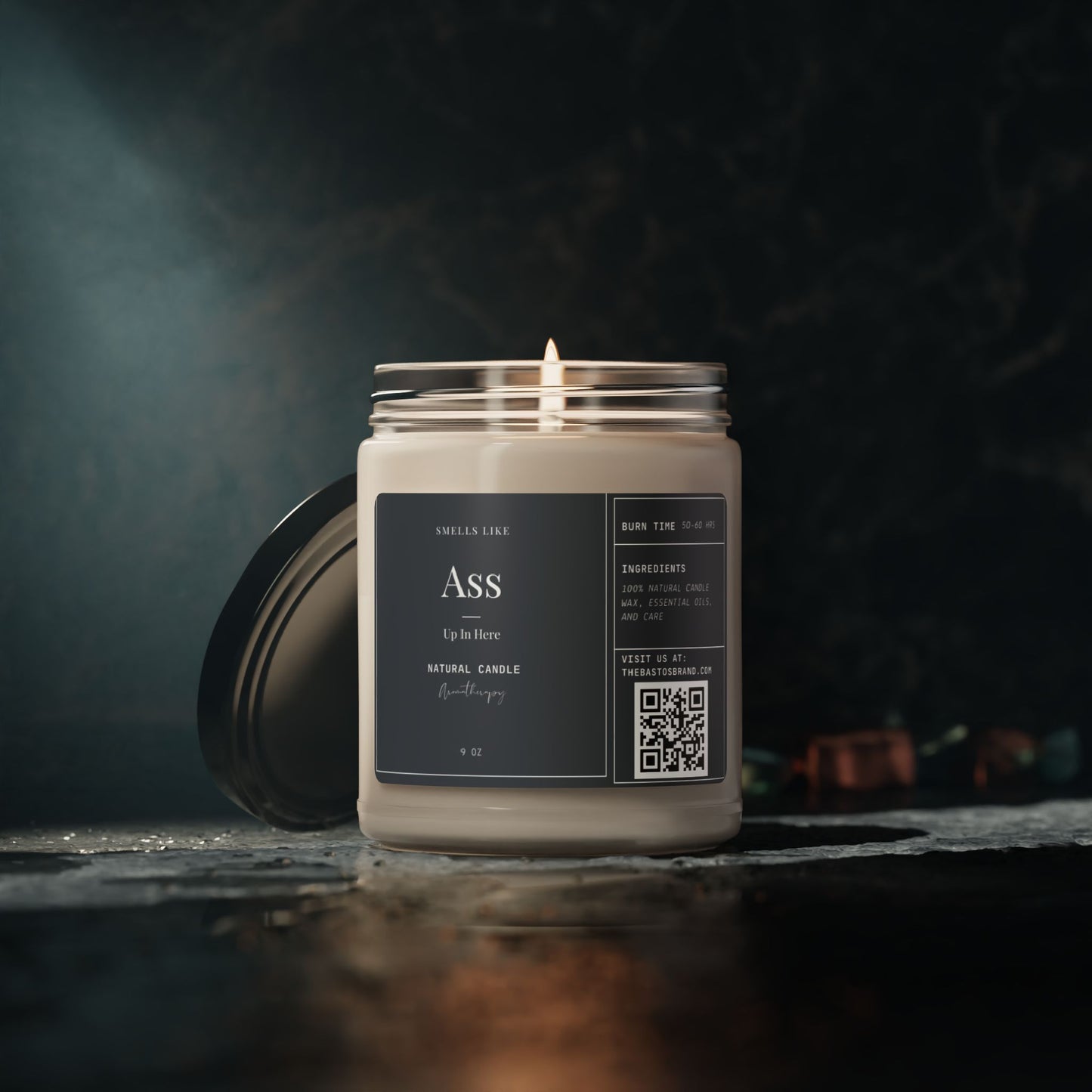 Offensive Candle | Smells Like Ass Up In Here | Bold Glass Jar Candle for Fun Gifting