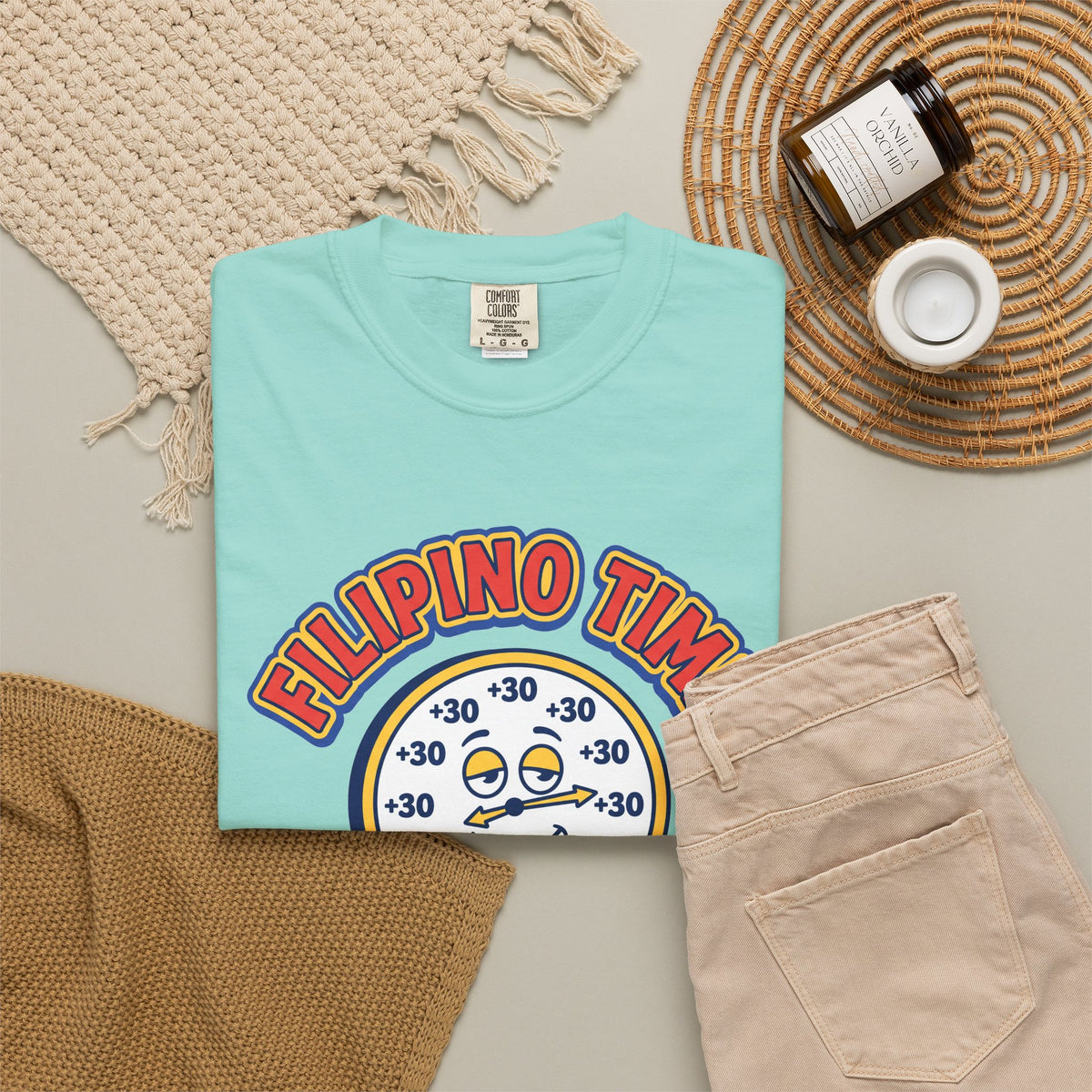 Filipino Time Always On Time Funny Pinoy T-Shirt, Fil-Am Gift, Comfort Colors Tee
