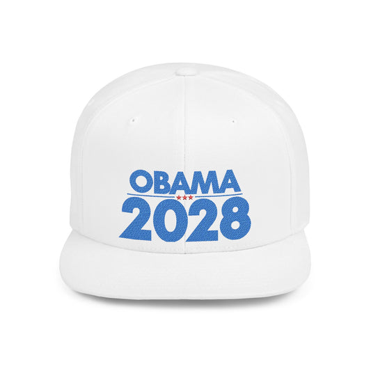 Obama 2028 Hat –  Political Statement Cap by The Bastos Brand Blue Embroidery