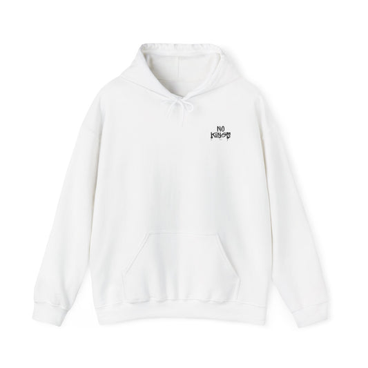 No Kings Protest Hoodie, Anti-Trump White Sweatshirt, Political Activist Apparel, Resistance Clothing, Pullover, Back
