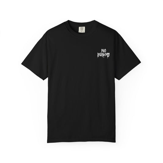 No Kings Protest T-Shirt, Anti-Trump Tee, Unisex Garment-Dyed Black Shirt, Political Statement Top, Resist Apparel