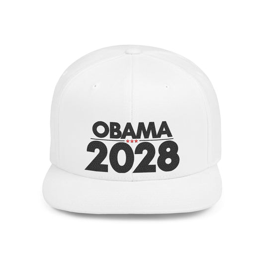 Obama 2028 Hat –  Political Statement Cap by The Bastos Brand Black Embroidery